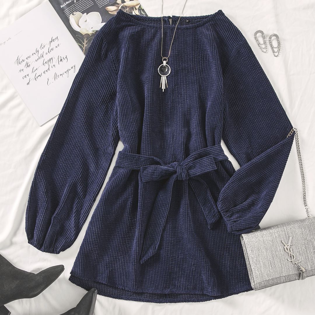 blue dress for winter