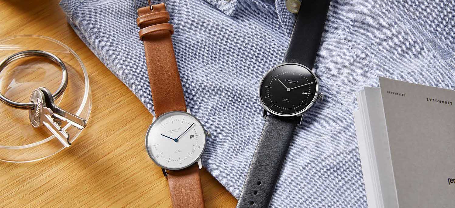 watch with lather belt