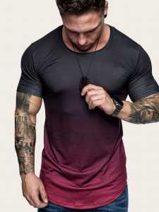 Men Ombre Short Sleeve Tee