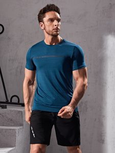 Men Solid Sports Tee Black